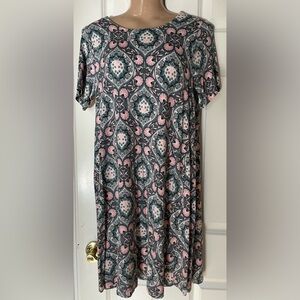 4 for $20 special 
Ann Taylor Beautifully Colored Pink & Teal Pattern Dress